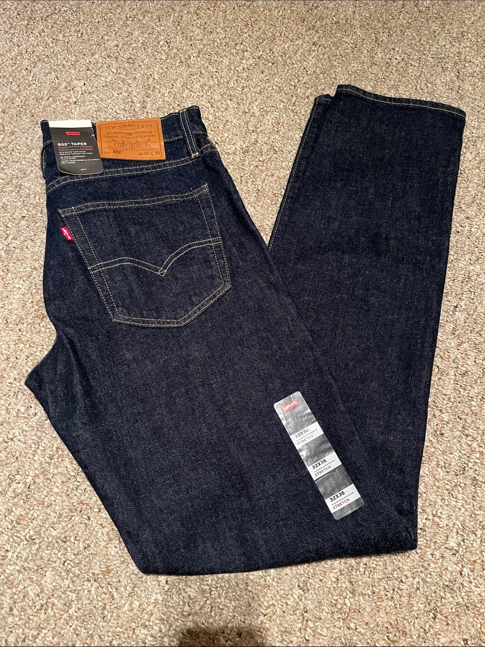 NWT New Men’s Levi's Men's Indigo Straight-Leg stretch Jeans 32x36